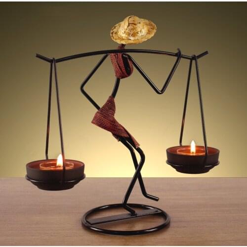 Pastoral Character Candle Holder Romantic Candle Holder Dai People Carry Girl Dining Table Decoration Home Decoration