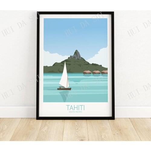 Tahiti Art Print Travel Poster | Wall Art | Travel Poster | Artwork | Art Print Gift Idea