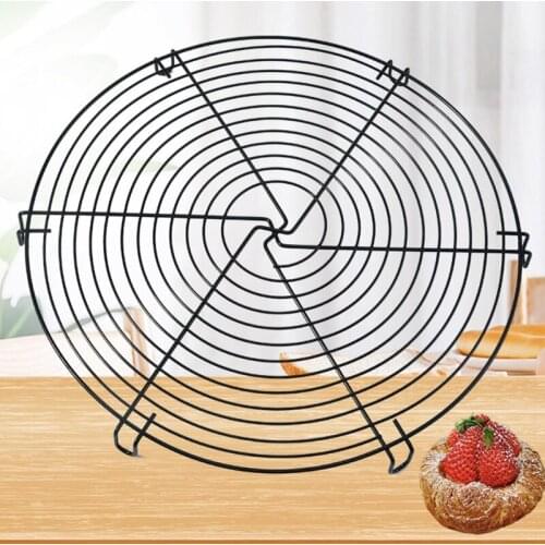 Round Nonstick Cake Cooling Rack Stainless Steel Wire Cooling Grid Wire Tray Round Cookies Biscuits Bread Baking Tray