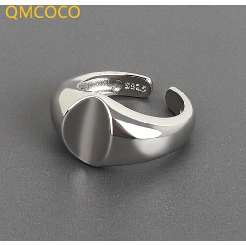 QMCOCO High Quality 925 Silver Classic Round For Women Wedding Engagement Jewelry Gift Of 2021New Trendy Rings