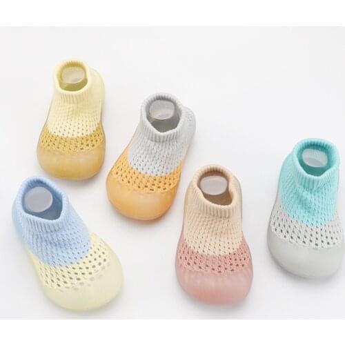 Mesh Shoes Summer Baby Toddler Shoes Indoor First Walkers Hole Soft Soled Baby Elastic Baby Socks Shoes Infant Toddler Shoes