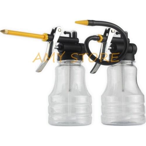 76/80/240mm Pipe Pump Lubrication Tip Transparent Grease Oil Can Gun 250ML 300ml Plastic Hose Refueling Pot High Pressure Oiler