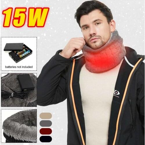 USB Charging Electric Scarf 15W 55 Constant Temperature Heating Neck Wrap For Outdoor Skiing Hike with Battery Case Washable
