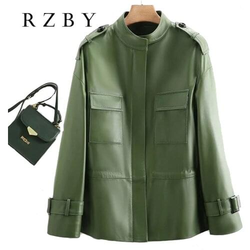 100% Natural Sheepskin кожаная куртка женская Genuine Leather Women Casual Jacket Real Leather jaqueta De Couro Feminina RZBY625