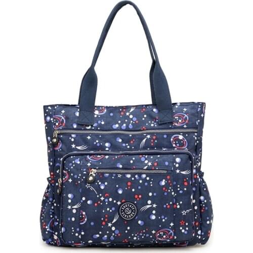 Womens Multi-pockets Shoulder Bag New Fashion Portable Outdoor Travel Zipper Multi-functions Large Capacity Handbags Print Sac