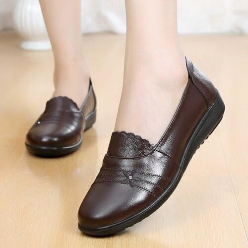 Women Flats 2021 Style Genuine Leather Handmade Female Moccasins Shoes Summer Vital Comfort Breathable Anti-Odor Womans Loafers