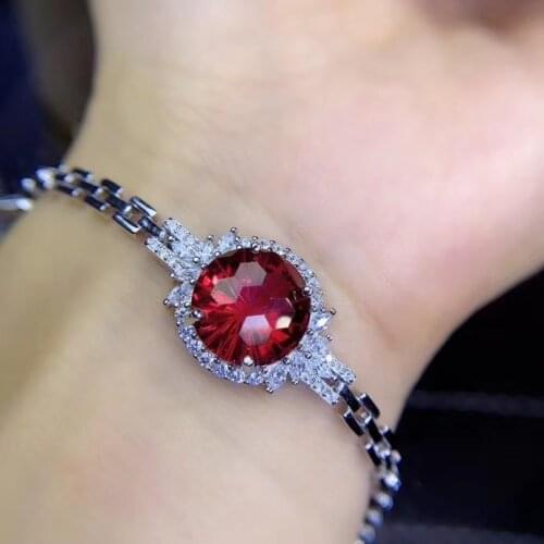 Charming purple amethyst /pink/red topaz bracelet for women 12x12mm size natural gem 925 sterling silver birthday gift