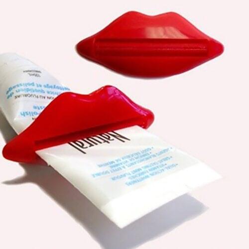 1PC Hot Sale Toothpaste Tube Squeezer Sexy red Lip shape Bathroom Tube Squeezer Dispenser Cream Squeezer Color At Random 93x42mm