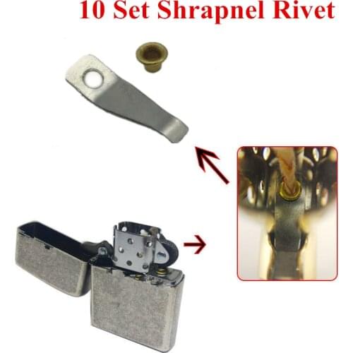 10pcs Metal Shrapnel & 10pcs Copper Cam Rivets For ZP Kerosene Gasoline Lighter Universal Repair Service Replacement Accessory