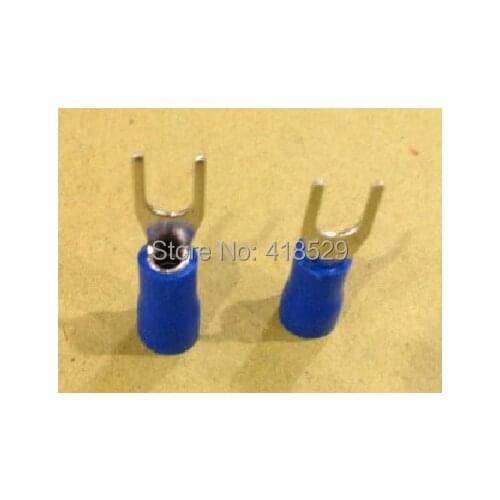 1000pcs SV2-3.2 Fork Type Pre RV SV Insulated Wiring Terminals for AWG Blue
