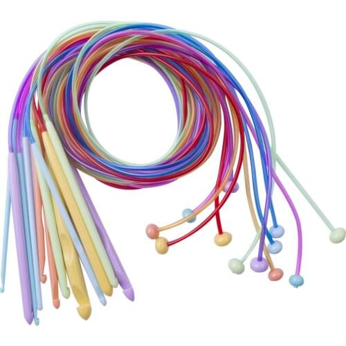 12 Pcs/set Afghan Tunisian Rug Crochet Hook Set 120cm DIY Weave Craft Yarn Knitting Needles Set Sewing Tools for Women Gift