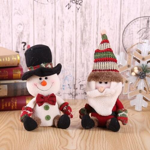 15*24cm Cartoon Christmas Santa Snowman Doll Kids Toy Home Hotel New Year Party Table Decor Christmas Tree Pendants Ornaments