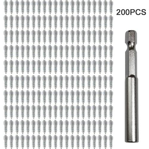 200 Pcs Stud Screw 12mm Auto Car SUV ATV Anti-Slip Screw Stud Wheel Tyre Snow Tire Spikes Trim Auto Accessories