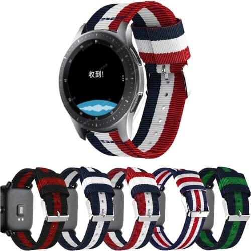22mm Watchband for Samsung Galaxy Watch 46mm SM-R800 Replacement Bracelet Nylon Band Strap for Galaxy watch 3 45mm Gear S3 Belt