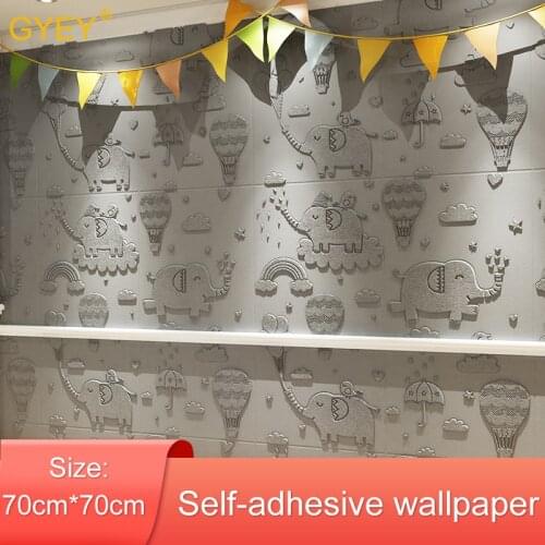 3D Stereo Wall Stickers Cartoon Bedroom Room Kindergarten Anti-collision Wall Stickers Childrens Room Self-adhesive Wallpaper