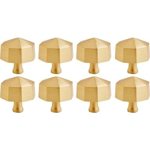 8PCS Drawer Handle Brass Gold Knobs for Cabinets for Kitchen Cupboard Bedroom Dressing Table Furniture Door(with Screws)