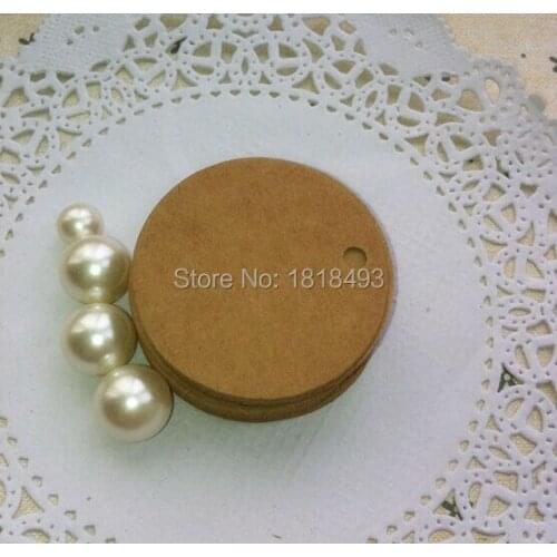 Free shipping 500 pcs a lot dia.3.5cm blank round kraft paper tag/gift packing price tags/clothing hang tag/labels printing