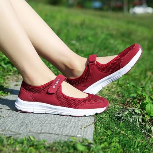 BomKinta Summer Breathable Women Flats Comfort Mother Gift Mesh Ladies Shoes Lightweight Sneakers Shoes Woman Tenis Size 35-42