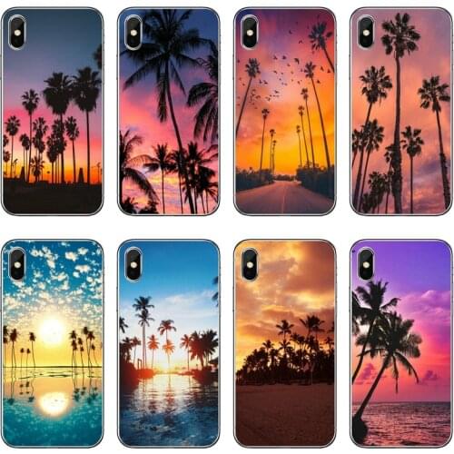 Summer Beach Sunset Palm Tree Soft Phone Case For Samsung Galaxy A71 A70 A60 A51 A50 A41 A40 A31 A30 A20E A21S A12 A10 A7 A5 A3