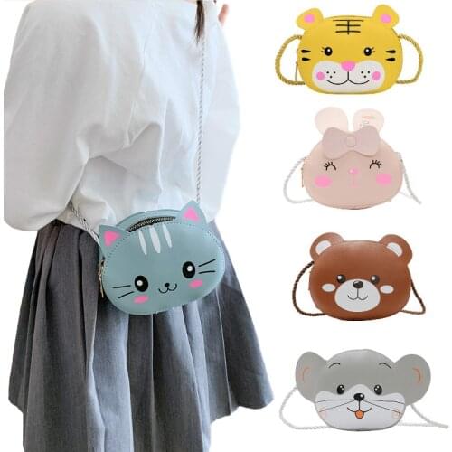 Children Bags Girls Fashion Animal Shoulder Bags Kids PU Leather Crossbody Messenger Bag Baby Wallet Mini Purse Bag