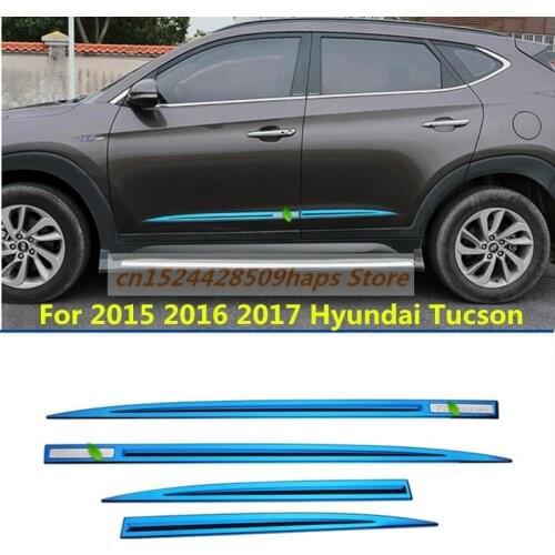 For 2015 - 2018 Hyundai Tucson High-quality chrome side door linng decoration body moulding trim bezel protector garnish