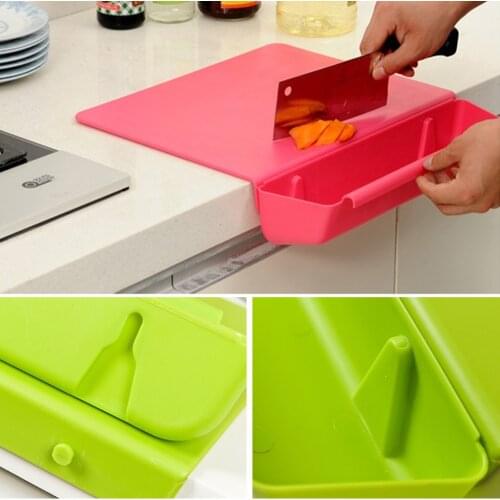 2 In 1 Foldable Practical Cutting Board Creative Non-slip With Storage Basket Box For Kitchen Tool Cooking Camping Antibacteria