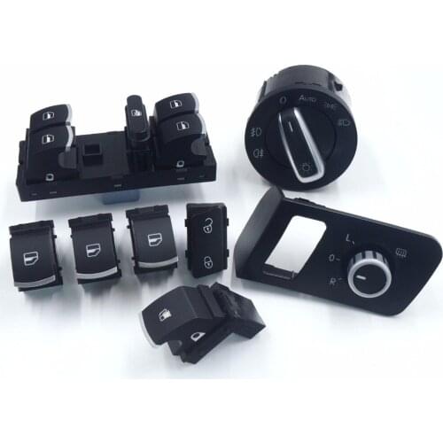 Chrome high quality Mirror window headlight Fuel tank door lock switch for VW Volkswagen Touran 2003-2015 Caddy 1T0 959 833 855