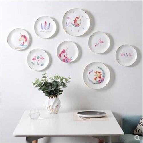 European-style ceramic plate pendant, home restaurant, bar and hotel wall decoration crafts, animal pattern artwork