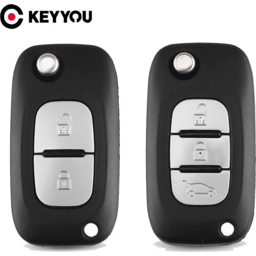 KEYYOU 2/3 Buttons Car Remote Key Case Cover Flip Fob Folding Shell For Renault Clio Vivaro Master Traffic Kangoo Megane laguna