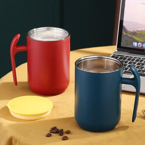 Creative Stainless Steel Coffee Mug Metal Cup Home Office Coffee Cup Milk Tea Mugs Double-layer Detachable Large Capacity 550ml