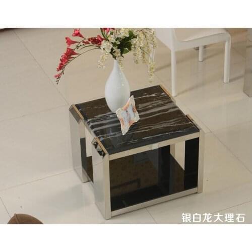 Square foot Angle a few stainless steel marble are easy a few toughened glass small tea table contemporary contracted a few phon