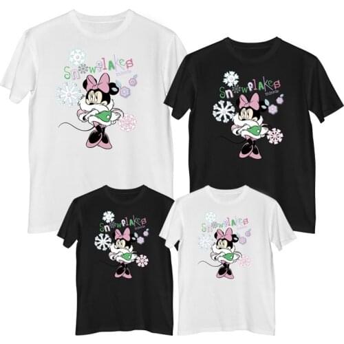 Disney Mickey Mouse Minnie Mouse T shirt Summer 100% cotton Fashion womens t-shirt 2021 mommy and daughter matching clothes