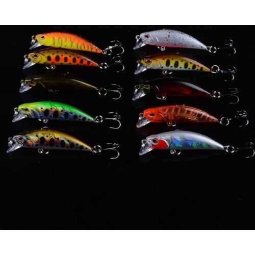 10pcs Minnow Fishing Lures Popper Jerkbait Bait Pesca Mini Sinking Wobblers Fishing Lures Hard Deep Artificial Bait Fish 3D Eyes