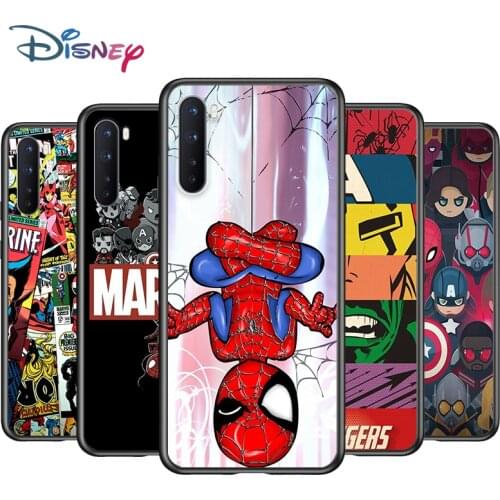 Soft TPU Cover Marvel Avengers Cartoons Logo for OnePlus Nord N100 N10 8T 8 7T 7 6T 6 5T Pro Black Phone Case
