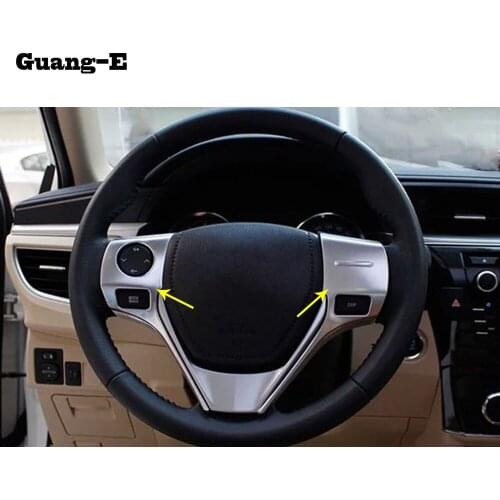 Car stick cover ABS Chrome Steering wheel inner Kit switch trim lamp frame panel For Toyota Corolla Altis 2014 2015 2016