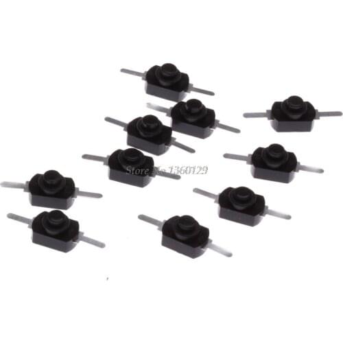 New 10Pcs/Set 1A 30V DC 250V Black Latching On Off Mini Torch Push Button Switch Dropship