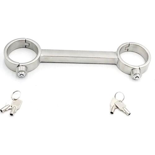 Newest Press Lock Stainless Steel Bondage Fixed Wrist Cuffs Handcuffs Restraints Shackles Adult BDSM Sex Toys For Male Female