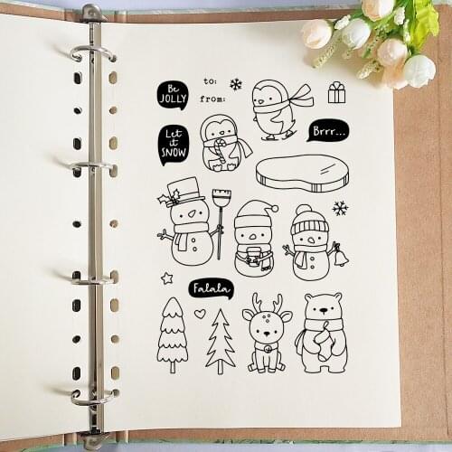 New Arrival Winter Animals Christmas Cutting Dies Clear Stamps For Scrapbooking DIY Clip Art / Album Decoration Stamps Crafts