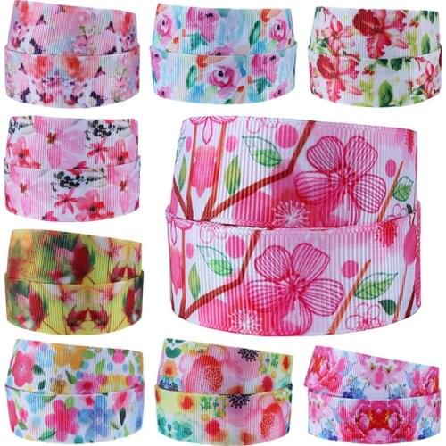 FLRA Ribbon (50yards/lot) Wholesale watercolor flower printing ribbon