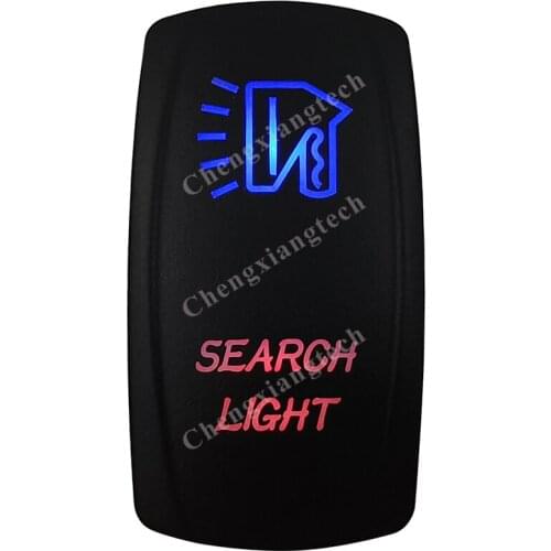 Seach Light Rocker Switch 5 Pins SPST On/Off Blue & Red Led 20A/12V 10A/24V Toggle Switch for Cars,Trucks, RVs, Boats