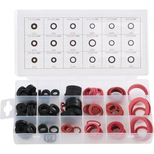 141Pcs/set Sanitary Washer O-Ring Flat Seal Sanitary Seal Rubber Washer Corrosion Resistance Plumbing Gaskets