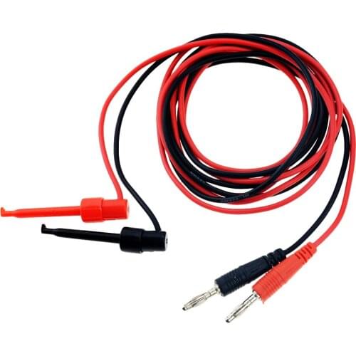 1PCS 1M 4mm Banana Plug To Large Test Hook Clip Lead Cable For Multimeter Test Lead Cable Equipment Connector Crocodile Clip