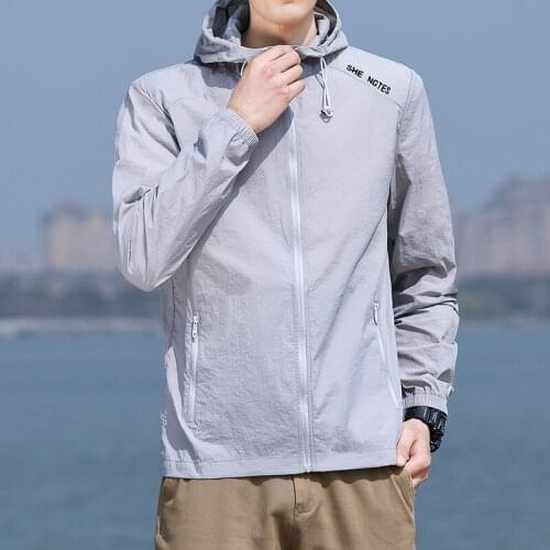 Sport Outdoor Cycling Thin Summer Coat Jackets Man Casual Loose Mens Windbreakers Jacket Males White Gray Green Outwear Tops