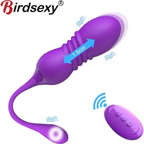 Telescopic Vibrator for Women Vaginal Ball Remote Control Vibrating Egg Clitoral Stimulator G-Spot Massage Bullet Dildo Vibrator