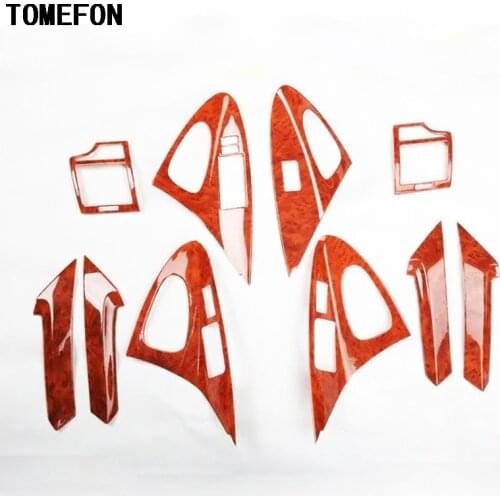 TOMEFON For Toyota Camry 2006-2011 ABS Special Paint Interior Trim Inner Handle Steering Wheel Window Switch Bottons Cover 10pcs