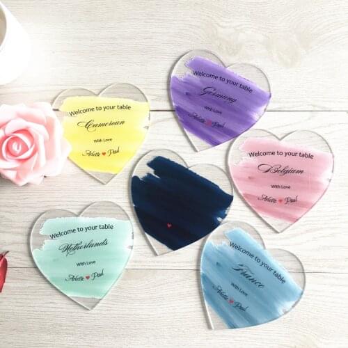 Unique Elegant Acrylic Printing Invitation Card Wedding Party Decoration Laser Cut Heart Greeting Card Cheap Price