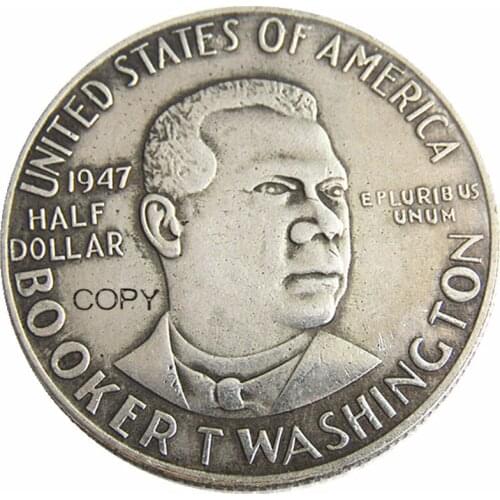 US 1947P/S/D Booker Half Dollar Silver Plated Copy Coin