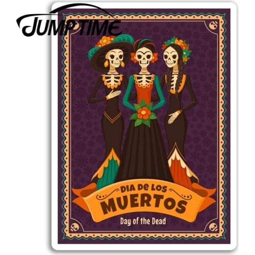 Jump Time for Dia De Los Muertos Vinyl Stickers Mexico Cool Sticker Laptop Car Decal Window Wiper Trunk Car Styling