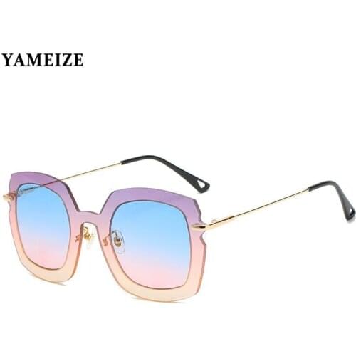 Vintage Big Square Sunglasses Women Oversized Sun Glasses Female Color Sunglasses Fashion Brand Designer Eyewear Gafas De Sol