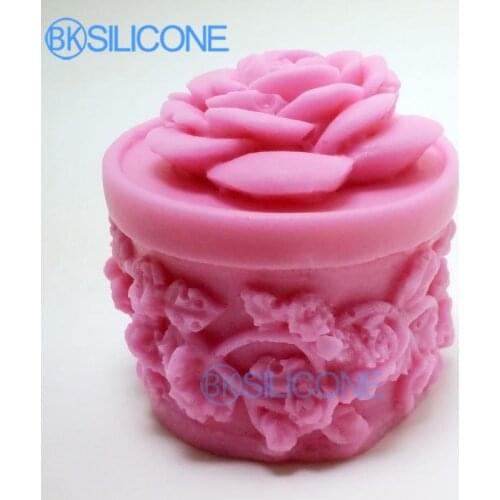 High quality Silicone mould 3D sweet flower box pattern mold Handmade soap Incense resin clay craft mol DIY tool